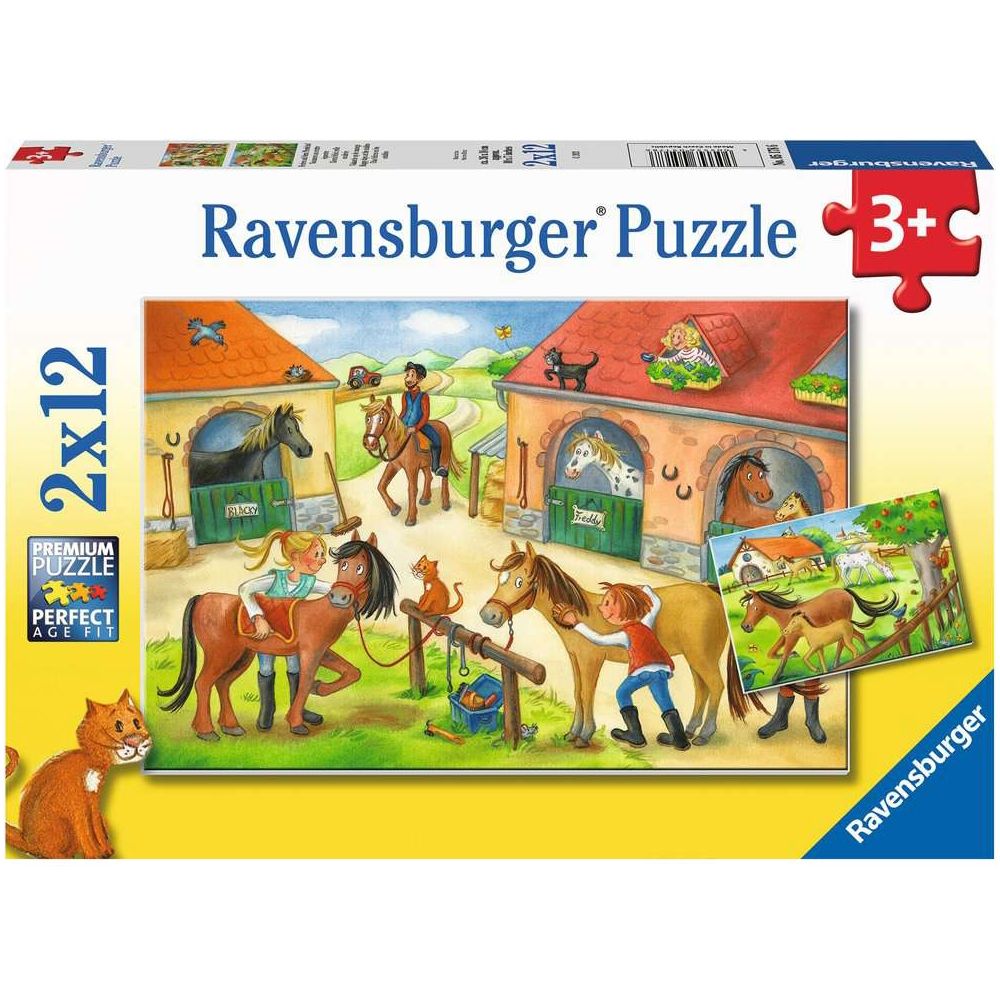 Puzzle Ferien auf dem Pferdehof, 2 x 12 Teile