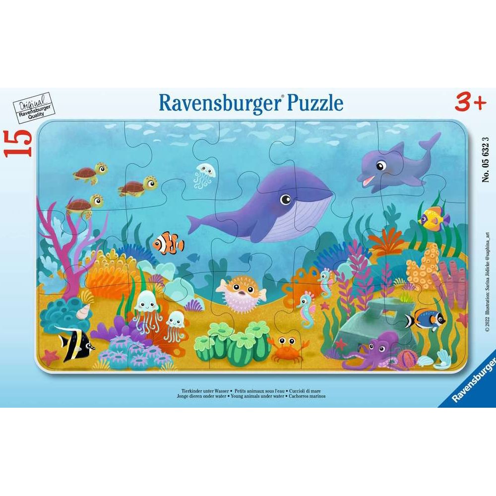 Puzzle Tierkinder unter Wasser, 15 Teile