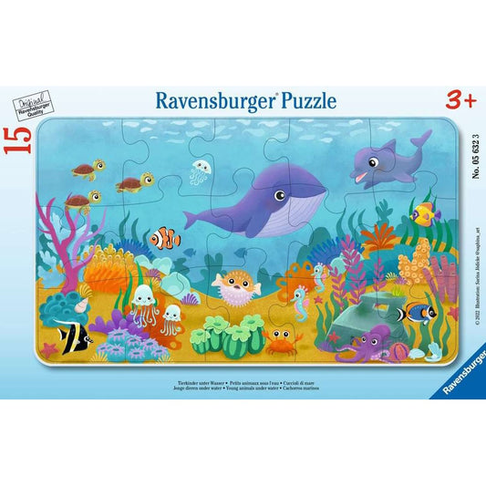 Puzzle Tierkinder unter Wasser, 15 Teile