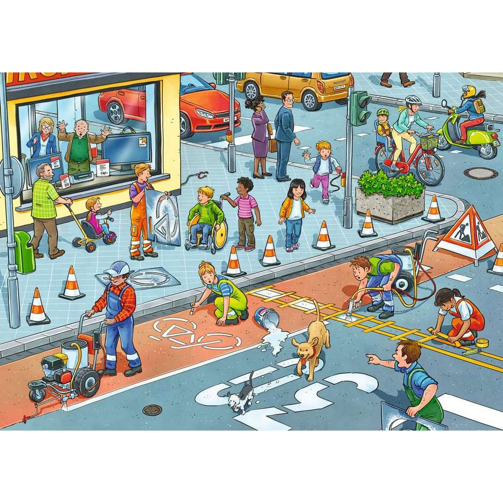 Puzzle Strassenbaustelle, 2 x 12 Teile