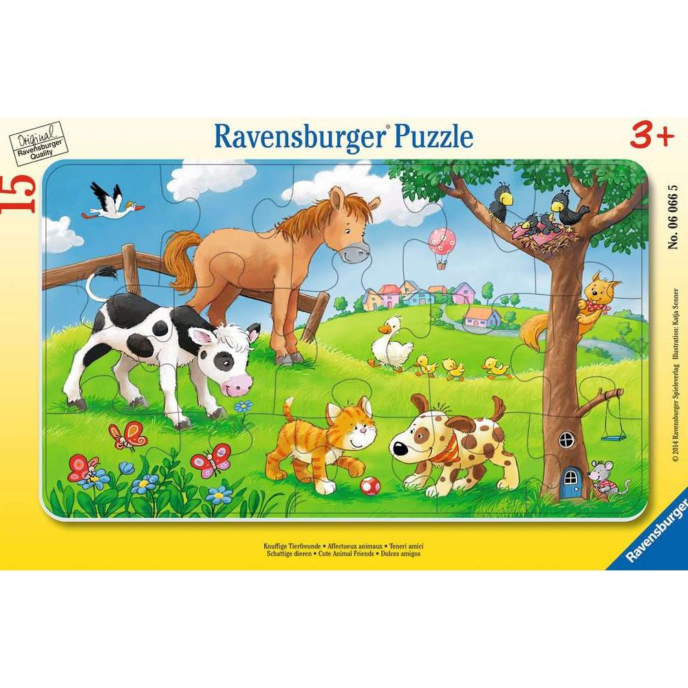 Puzzle Knuffige Tierfreunde, 15 Teile