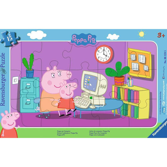 Puzzle Peppa am Computer, 15 Teile