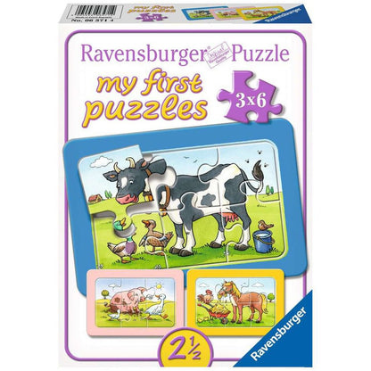 Puzzle Gute Tierfreunde, 3 x 6 Teile