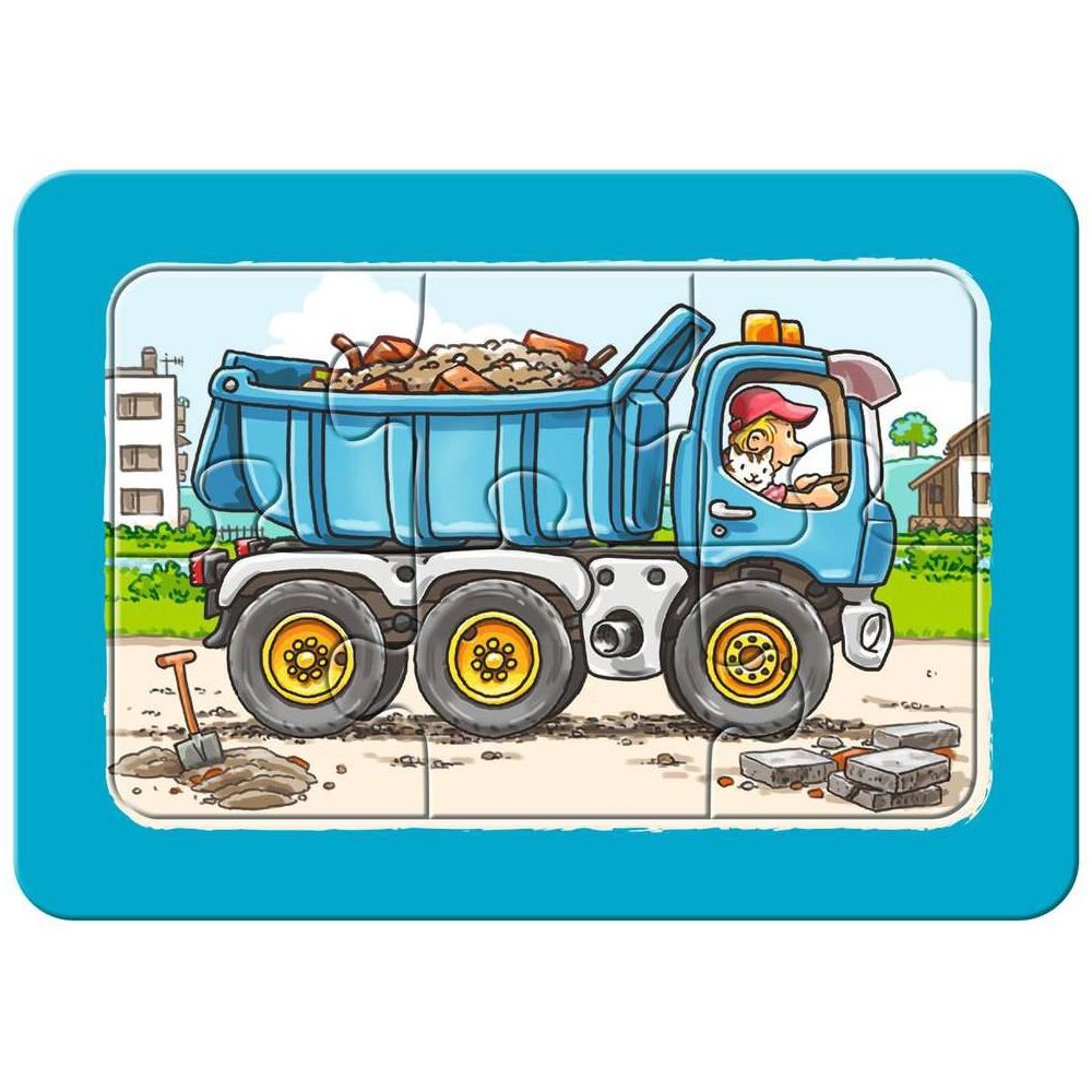 Puzzle Bagger, Traktor und Kipplader, 3 x 6 Teile