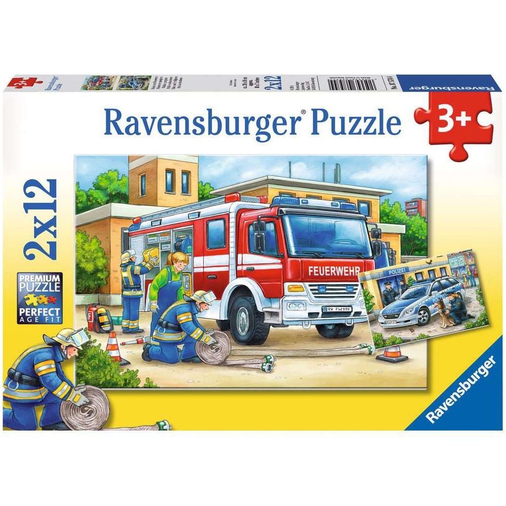 Puzzle Polizei und Feuerwehr, 2 x 12 Teile