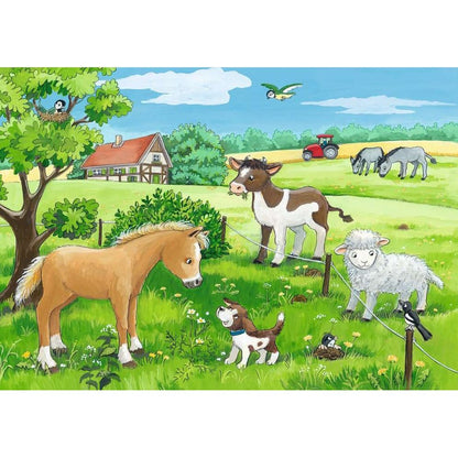 Puzzle Tierkinder auf dem Land, 2 x 12 Teile