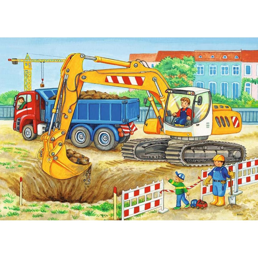 Puzzle Baustelle und Bauernhof, 2 x 12 Teile