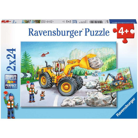 Puzzle Bagger und Waldtraktor, 2 x 24 Teile