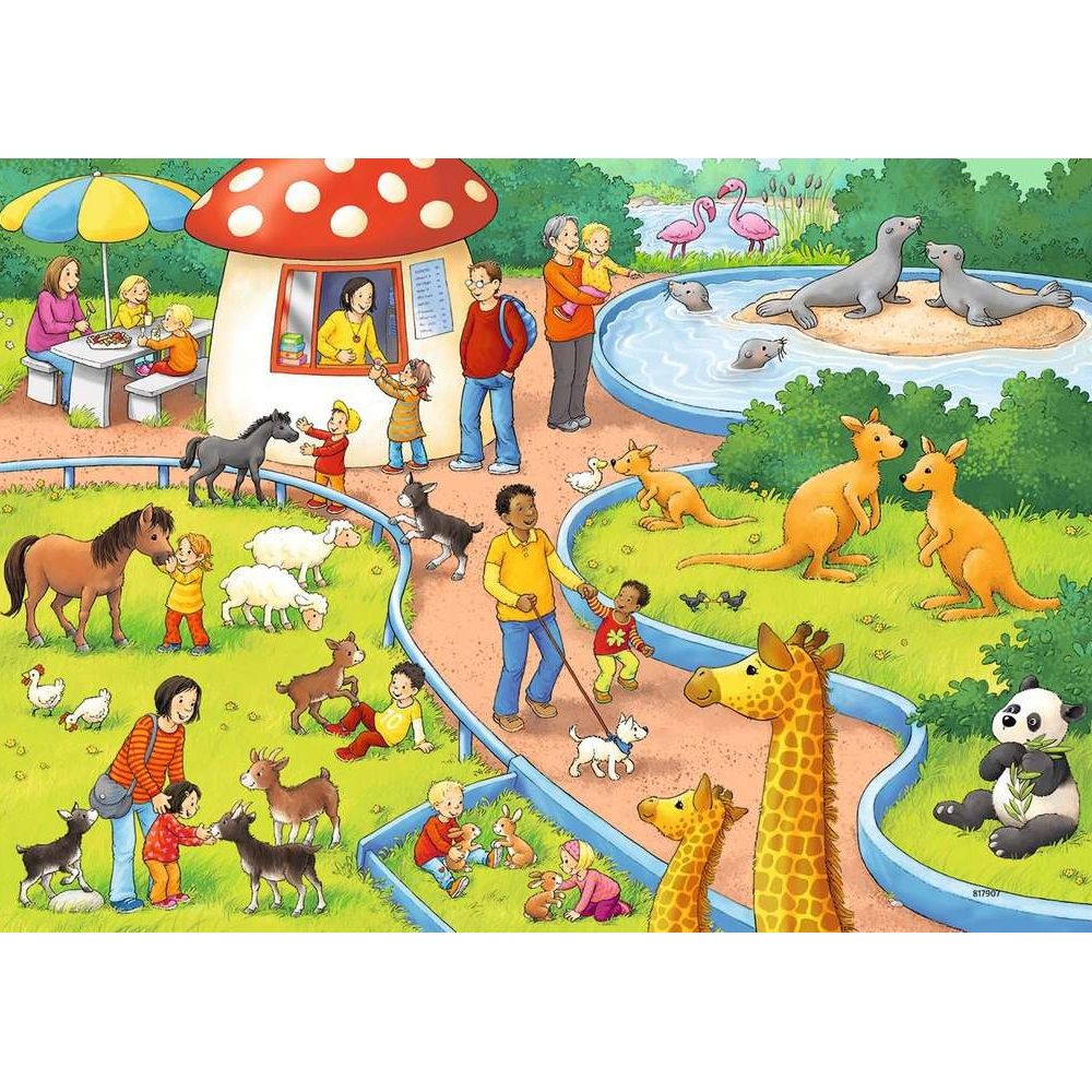 Puzzle Ein Tag im Zoo, 2 x 24 Teile