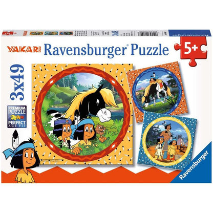 Puzzle Yakari, der tapfere Indianer, 3 x 49 Teile