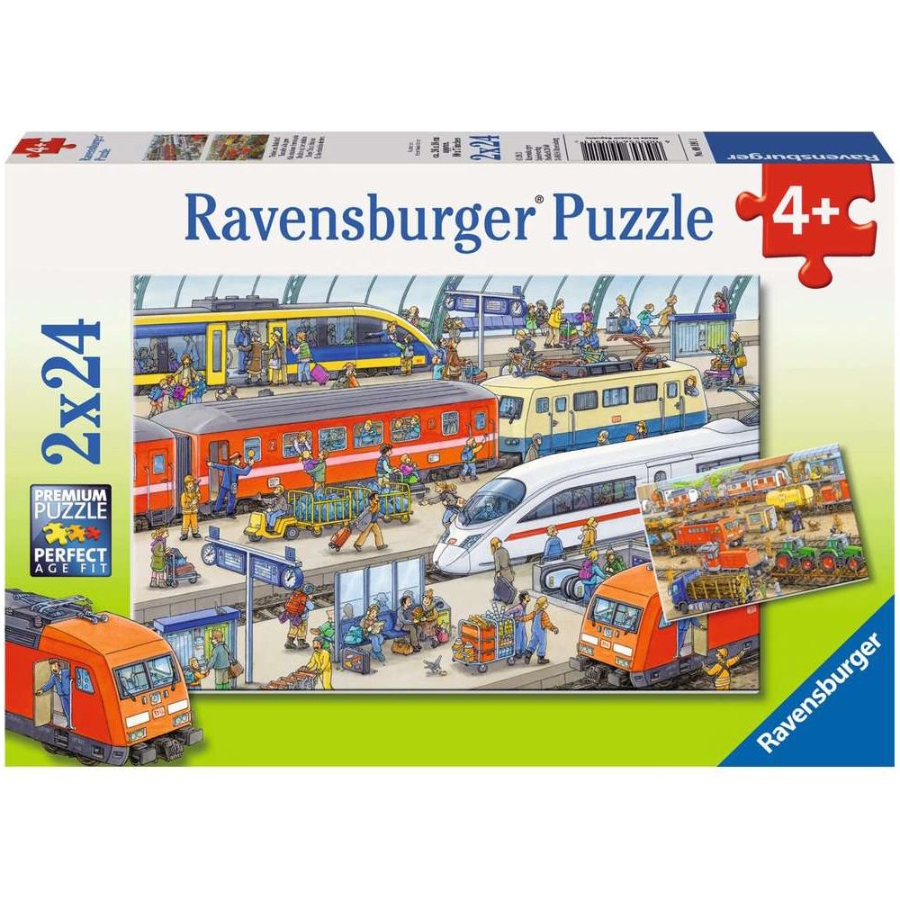 Puzzle Trubel am Bahnhof, 2 x 24 Teile