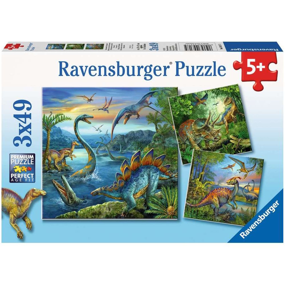 Puzzle Faszination Dinosaurier, 3 x 49 Teile