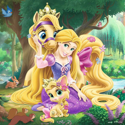 Puzzle Palace Pets - Belle, Cinderella und Rapunzel, 3 x 49 Teile