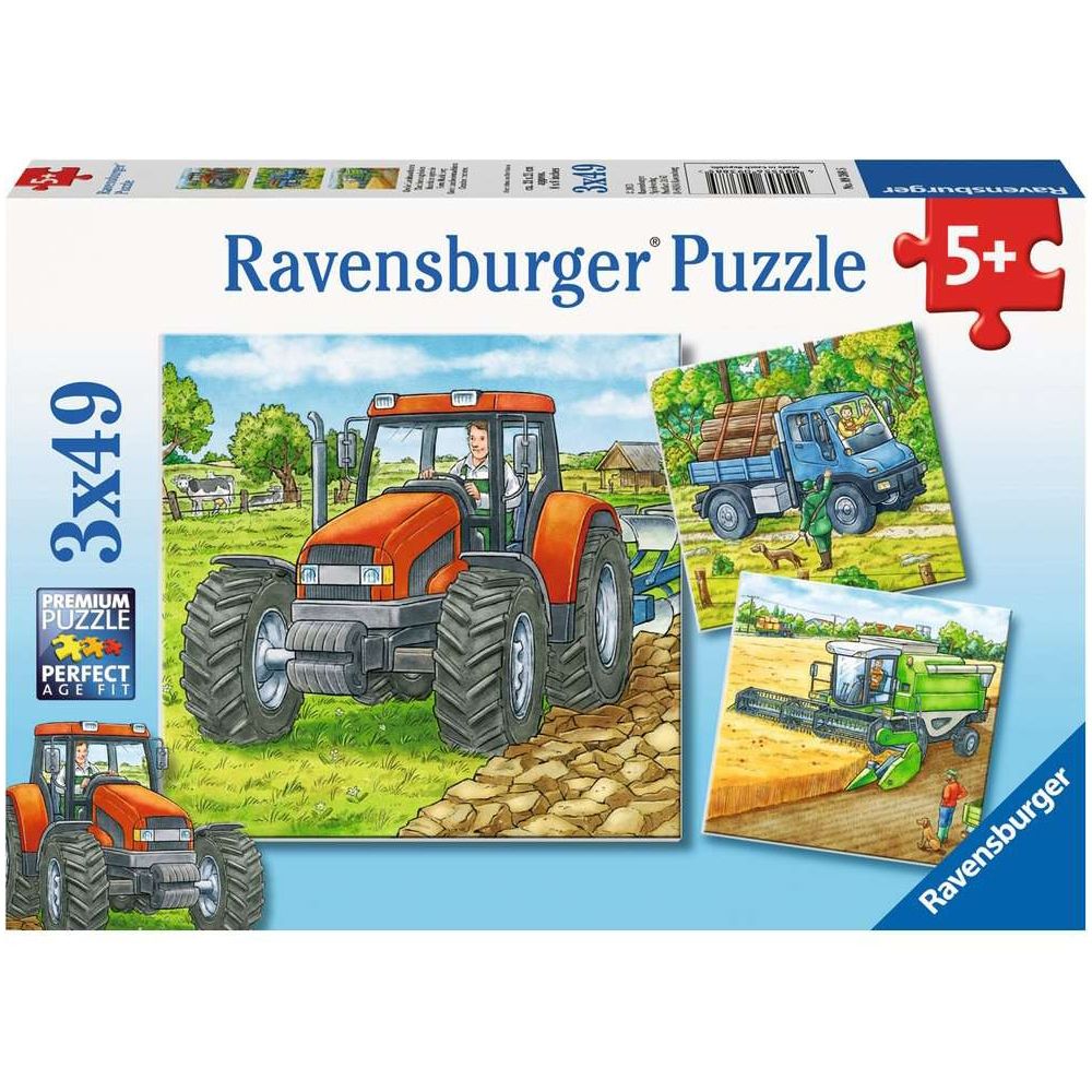 Puzzle Grosse Landmaschinen, 3 x 49 Teile