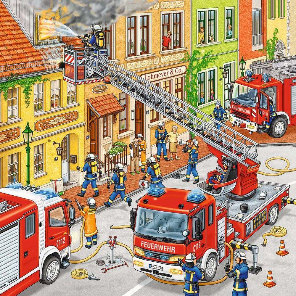 Puzzle Feuerwehreinsatz, 3 x 49 Teile