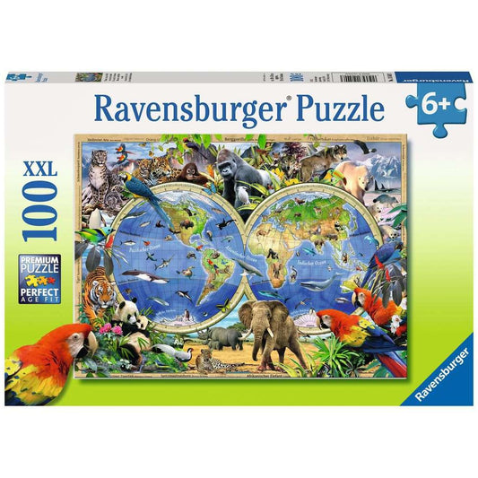 Puzzle Tierisch um die Welt, 100 Teile