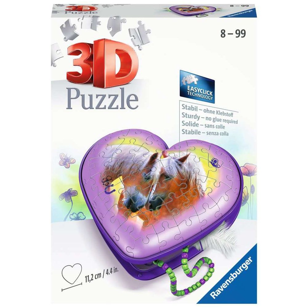 3D Puzzle Herzschatulle Pferde