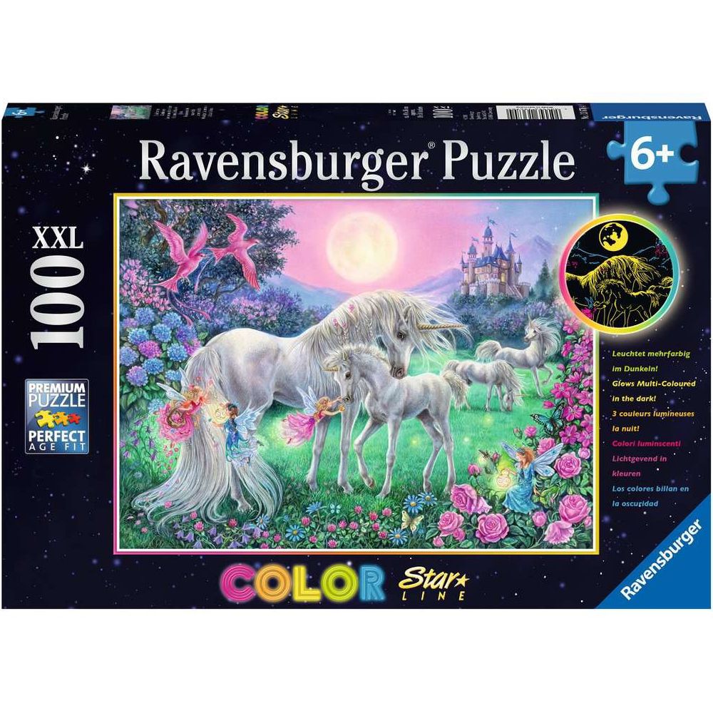 Puzzle Einhörner im Mondschein, 100 Teile