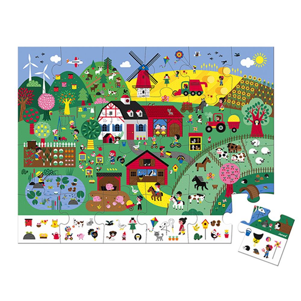 Puzzle Bauernhof mit Suchspiel, 24 Teile