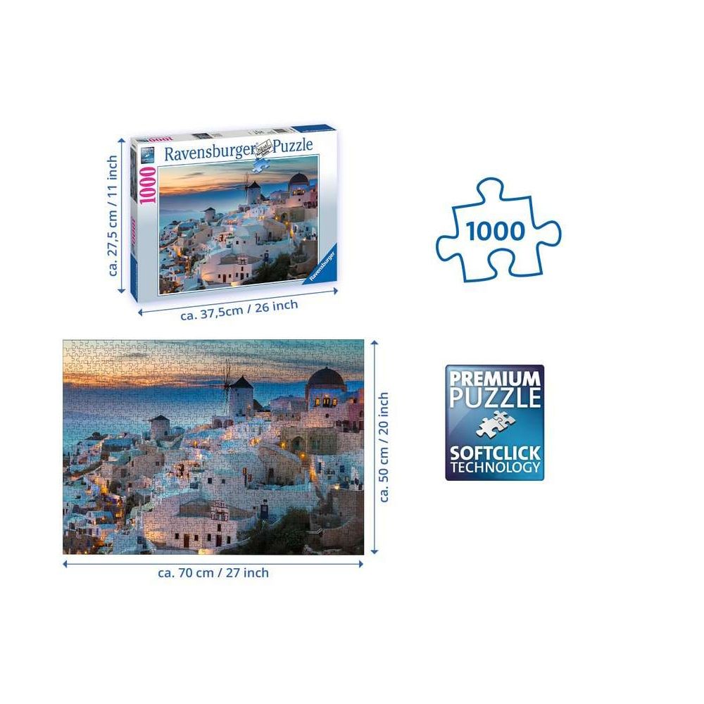 Puzzle Abend über Santorini, 1000 Teile