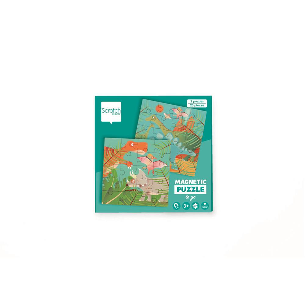 Puzzle Magnetpuzzle Dinosaurier, 2 x 20 Teile