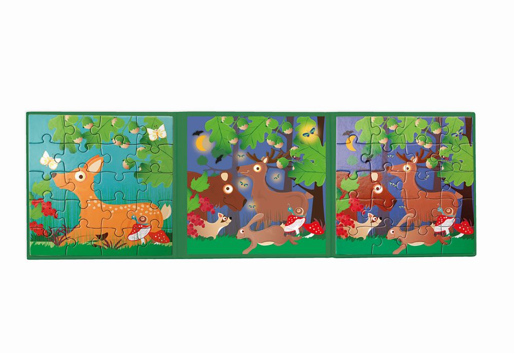 Puzzle Magnetpuzzle Waldtiere, 2 x 20 Teile