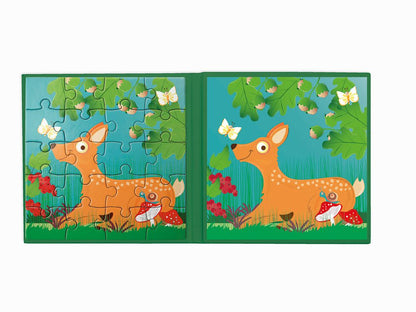 Puzzle Magnetpuzzle Waldtiere, 2 x 20 Teile