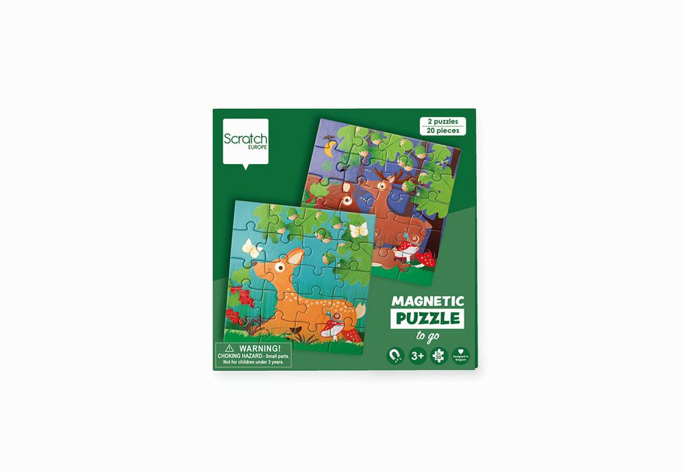 Puzzle Magnetpuzzle Waldtiere, 2 x 20 Teile