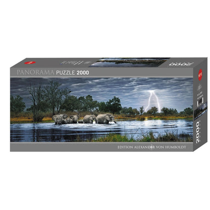 Puzzle Herd of Elephants - Pano. Puzzle, 2000 Teile
