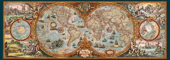 Puzzle Panoramapuzzle Hemisphere Map, 6000 Teile