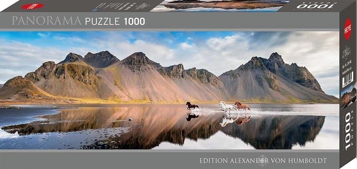 Puzzle Iceland Horses Panorama, 1000 Teile