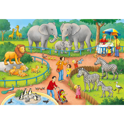 Puzzle Ein Tag im Zoo, 2 x 24 Teile