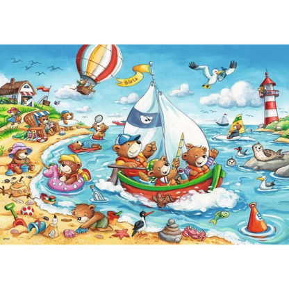 Puzzle Kinderpuzzle Urlaub am Meer, 2 x 24 Teile