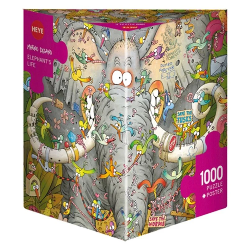 Puzzle Elephant's Life Triangular, 1000 Teile