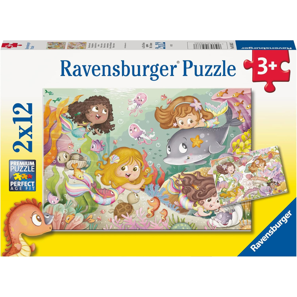 Puzzle Kleine Feen und Meerjungfrauen, 2 x 12 Teile