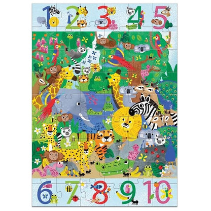 Puzzle 1 bis 10 Dschungel, 54 Teile