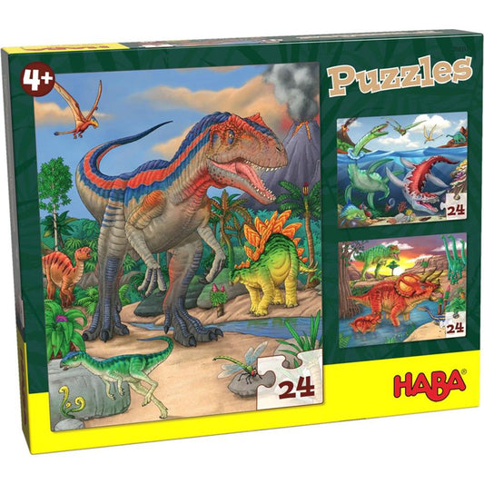 Puzzle Dinosaurier, 3 x 24 Teile