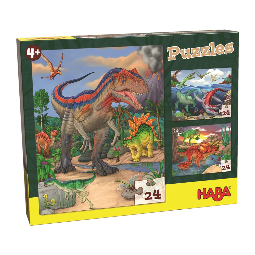 Puzzle Dinosaurier, 3 x 24 Teile