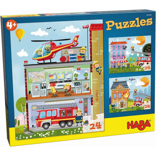 Puzzle Kleine Feuerwehr, 3 x 24 Teile