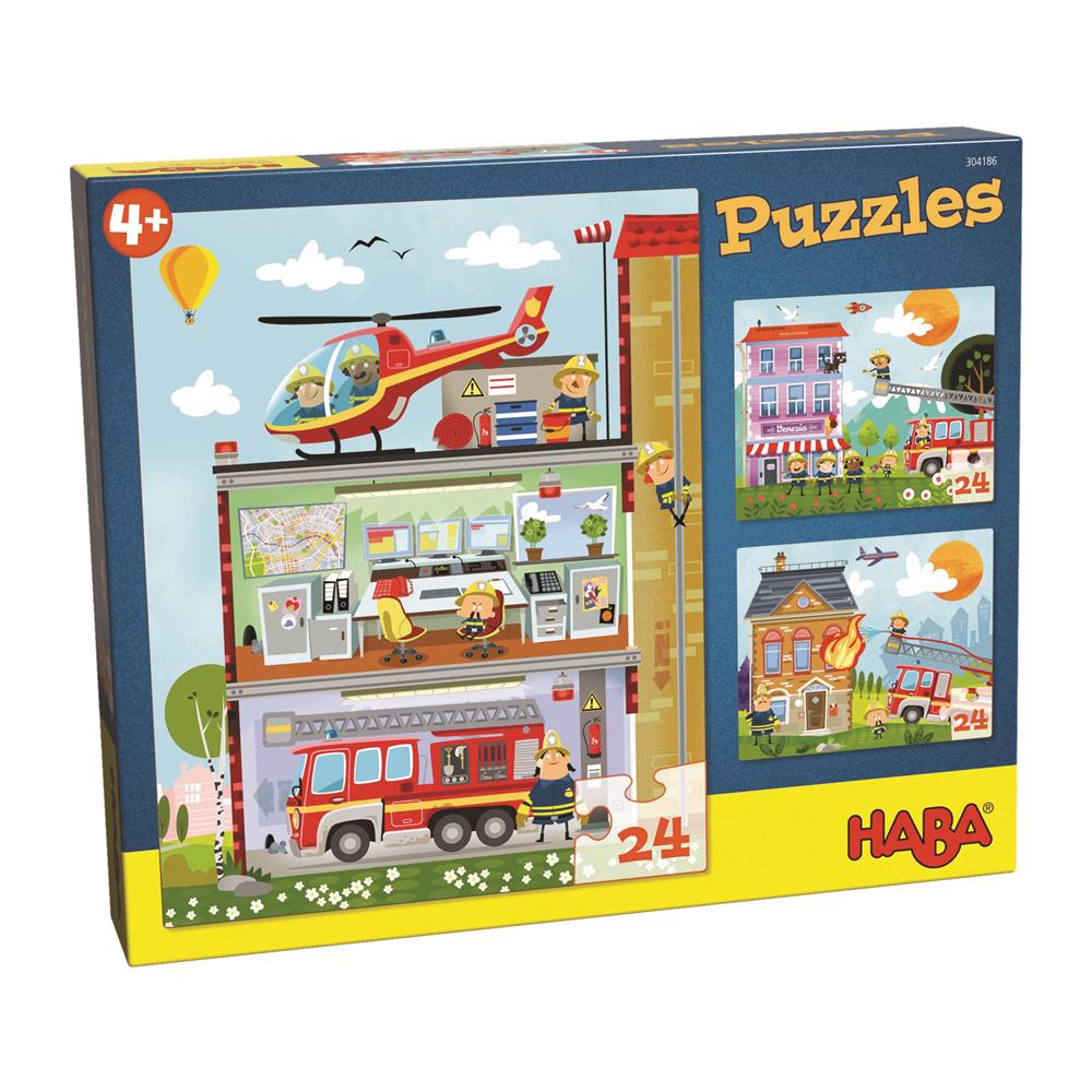 Puzzle Kleine Feuerwehr, 3 x 24 Teile