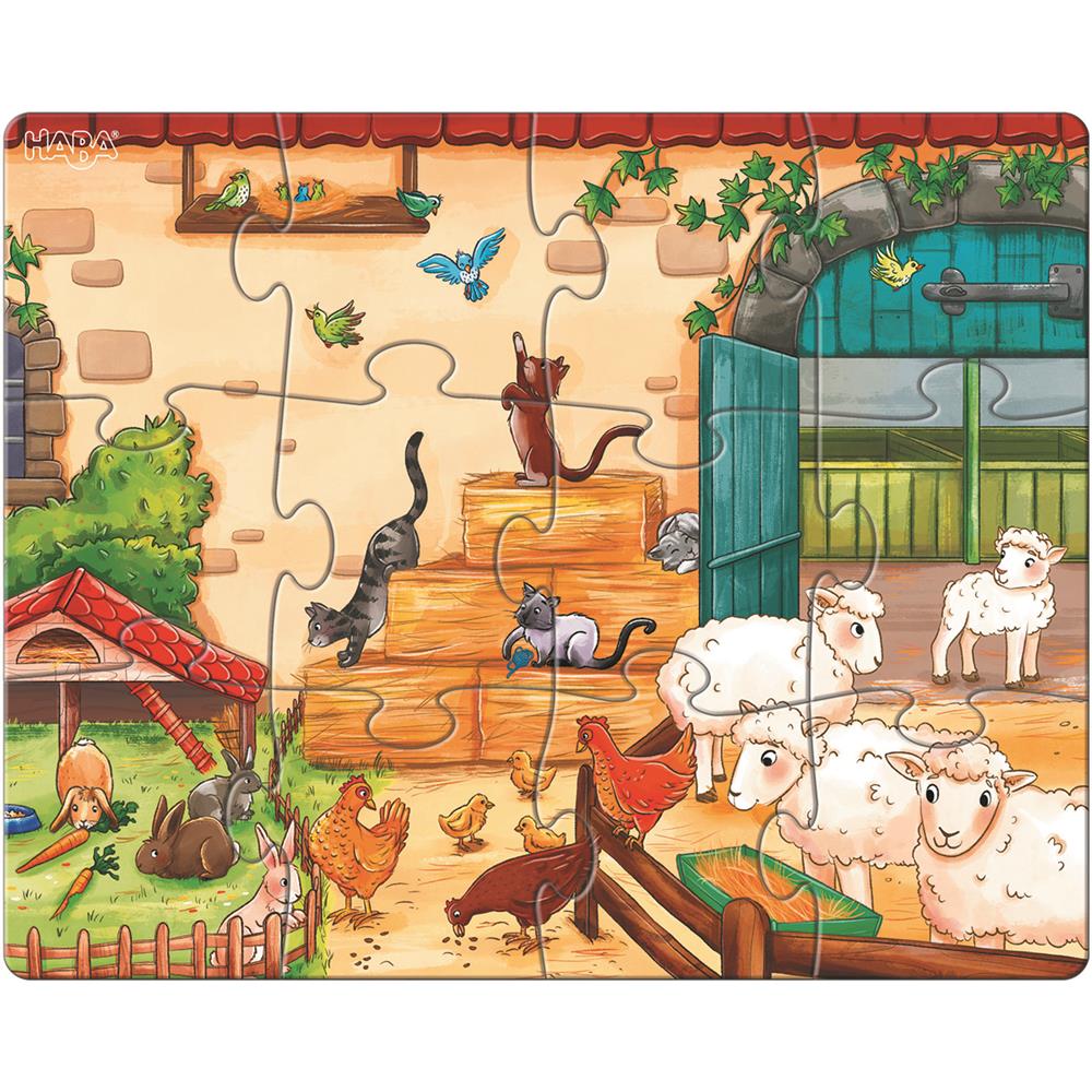 Puzzle Bauernhoftiere, 1 x 12, 1 x 15, 1 x 18 Teile