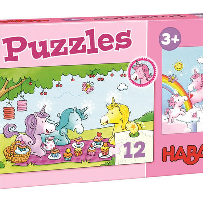 Puzzle Einhorn Glitzerglück – Rosalie & Friends, 2 x 12 Teile