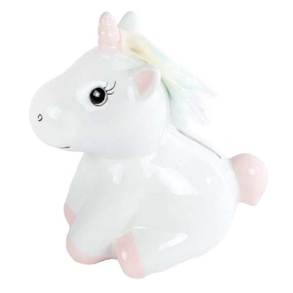 Spardose Einhorn, weiss