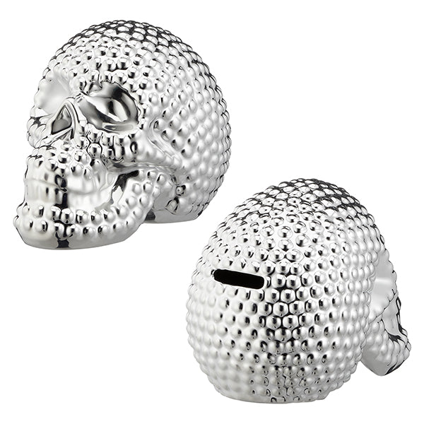 Spardose Totenkopf, silber