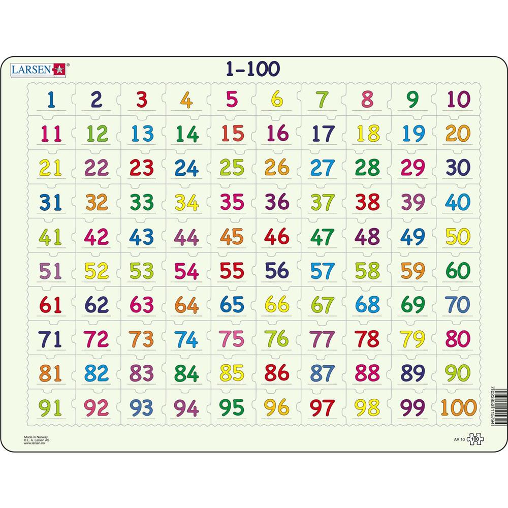 Puzzle 1-100 Rätsel, 100 Teile