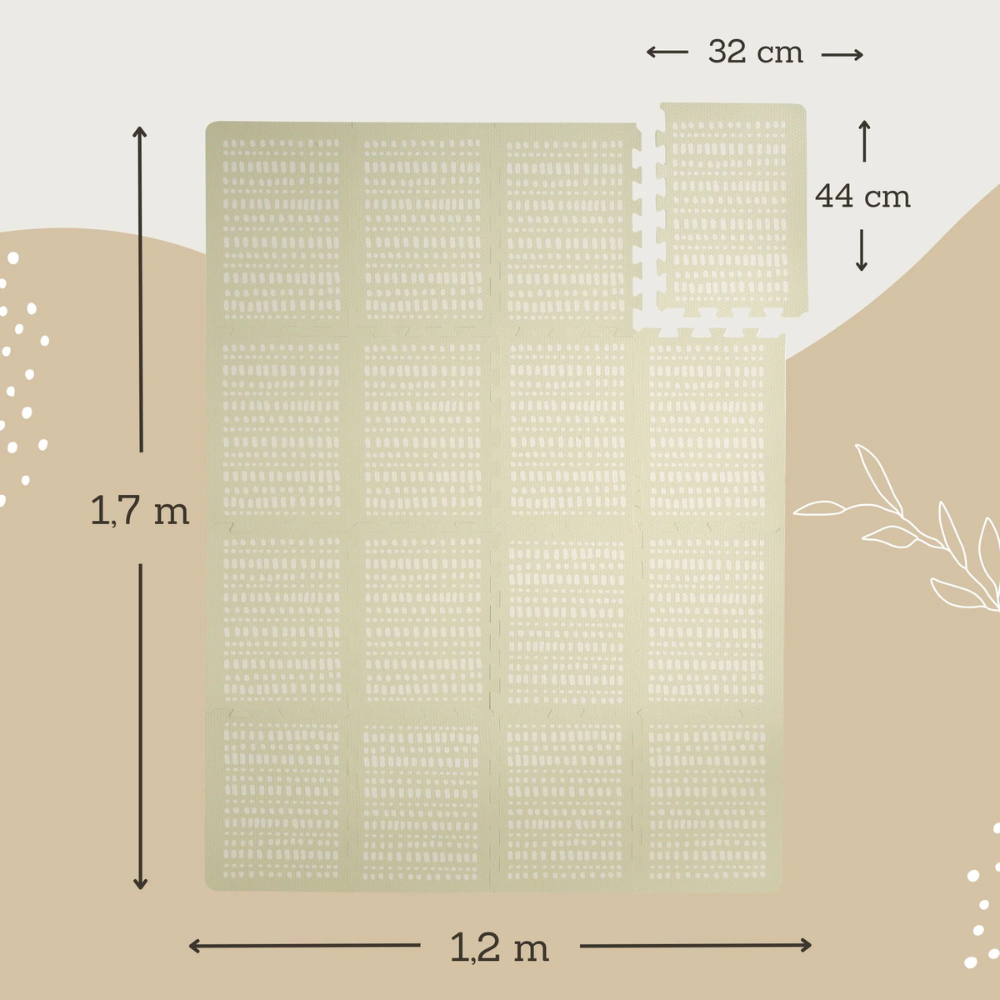 XL Puzzlematte, Hygge, Beige, 1.8 x 1.2 m
