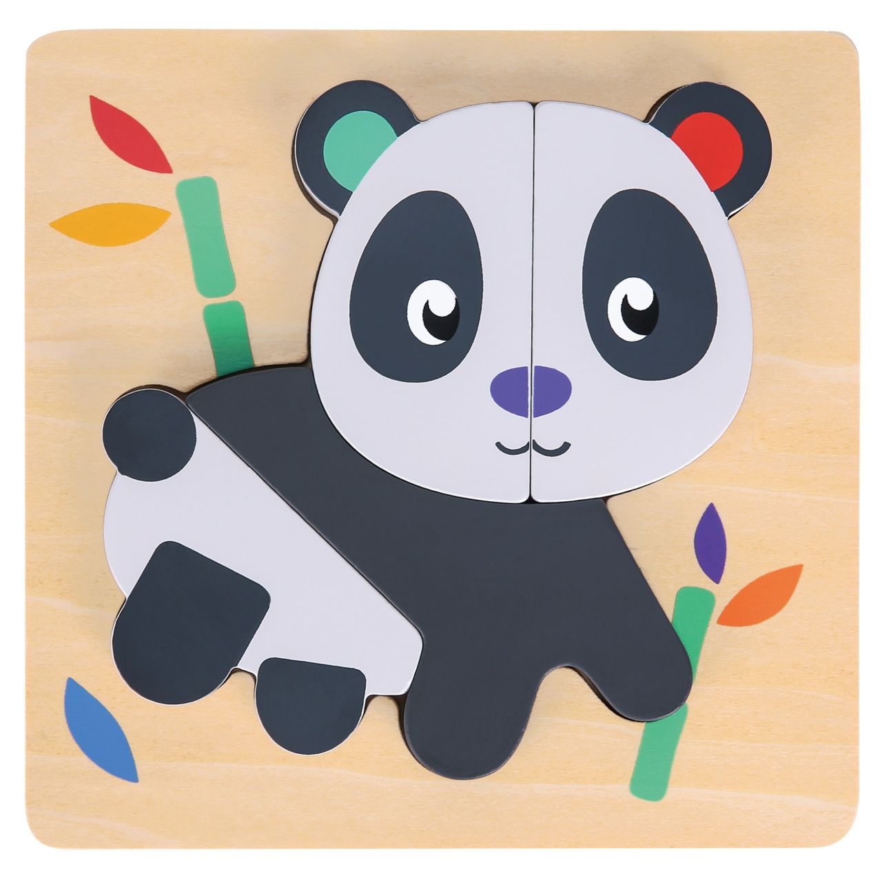 Puzzle-Set mit Panda, Elefant, Giraffe